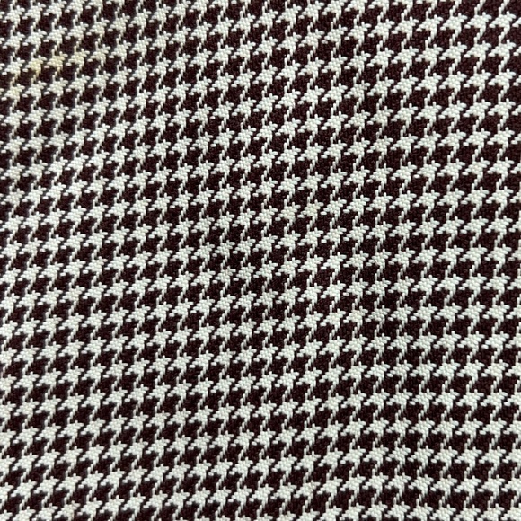 Women's Vintage Sherbrooke Brown Houndsbooth Wool Tweed Velvet Overcoat Jacket L - Picture 3 of 9